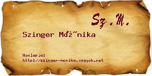 Szinger Mónika névjegykártya