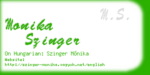 monika szinger business card