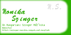 monika szinger business card